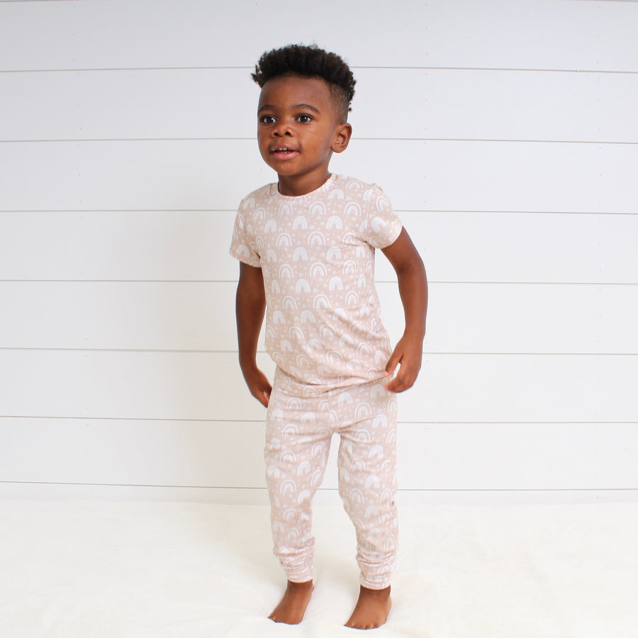 2 pc Loungewear Set in Tawny Rainbows | Bamboo Viscose