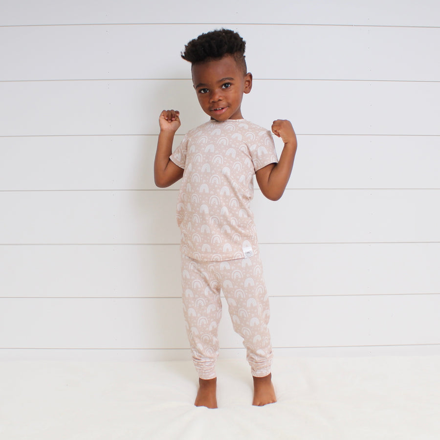 2 pc Loungewear Set in Tawny Rainbows | Bamboo Viscose