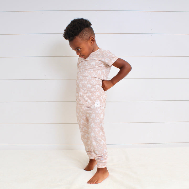 2 pc Loungewear Set in Tawny Rainbows | Bamboo Viscose