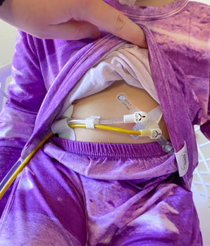 Front Opening Romper in Purple Frosting