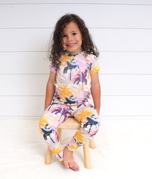 2 pc Loungewear Set in Tropic Palms