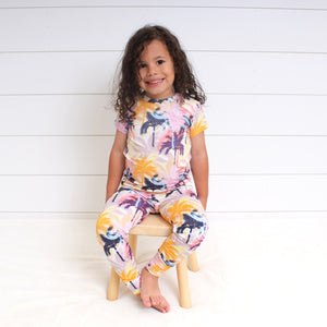 2 pc Loungewear Set in Tropic Palms | Bamboo Viscose