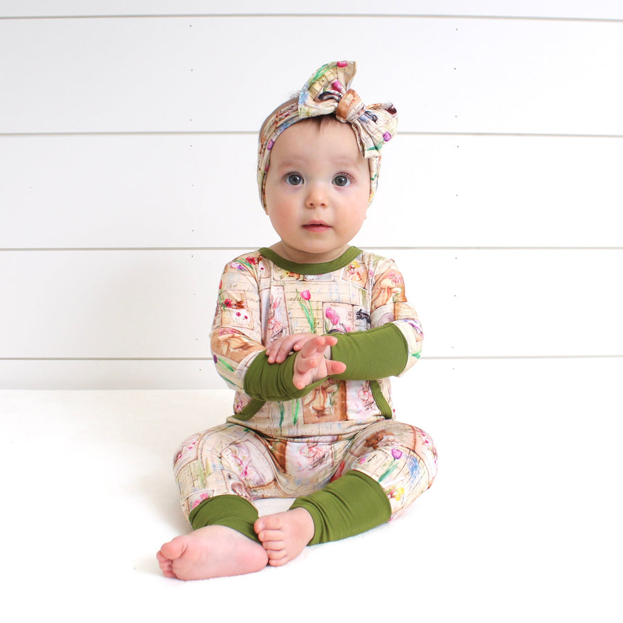 Front Opening Romper in Bunny Tales | Bamboo Viscose