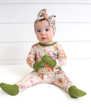 Change-A-Roo™ Front Opening Romper in Bunny Tales
