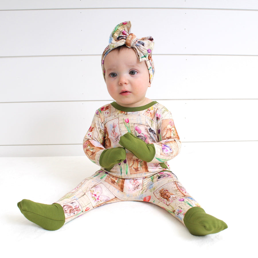 Front Opening Romper in Bunny Tales | Bamboo Viscose