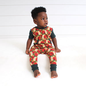 Front Opening Romper in Smell the Roses | Bamboo Viscose