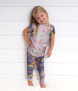 2 pc Loungewear Set in Radiant Rainbows | Bamboo Viscose SET