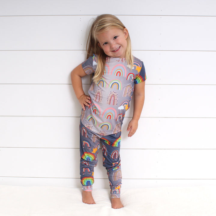 2 pc Loungewear Set in Radiant Rainbows | Bamboo Viscose SET