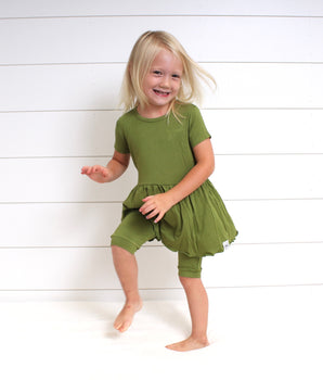 Front Opening Twirl Shortie Romper in Olive My Heart
