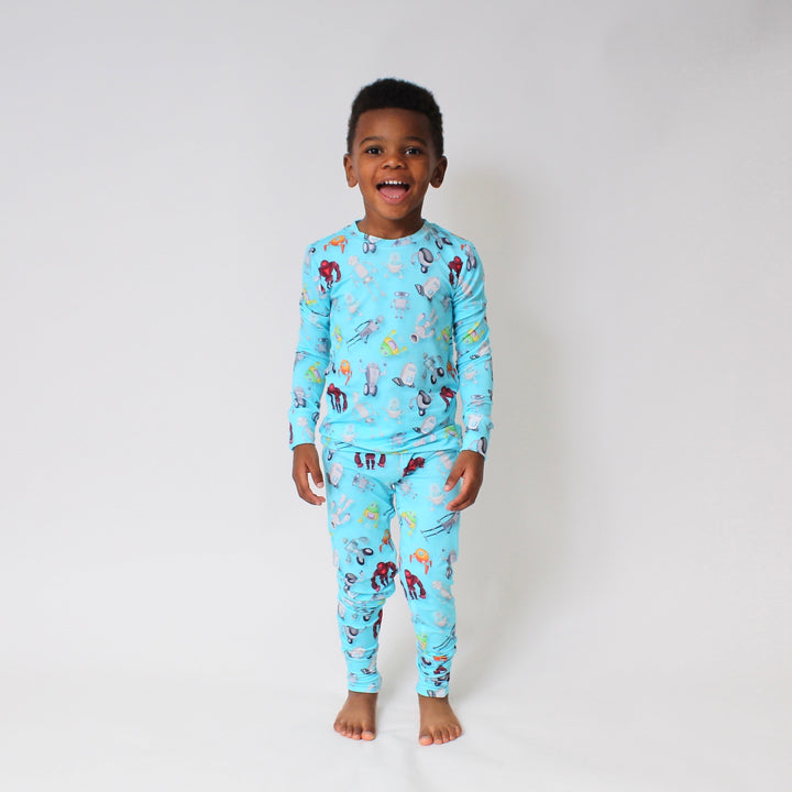 2 pc Loungewear Set in Robots | Bamboo Viscose