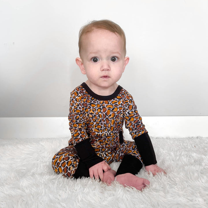 Front Opening Romper in Leopard King | Bamboo Viscose