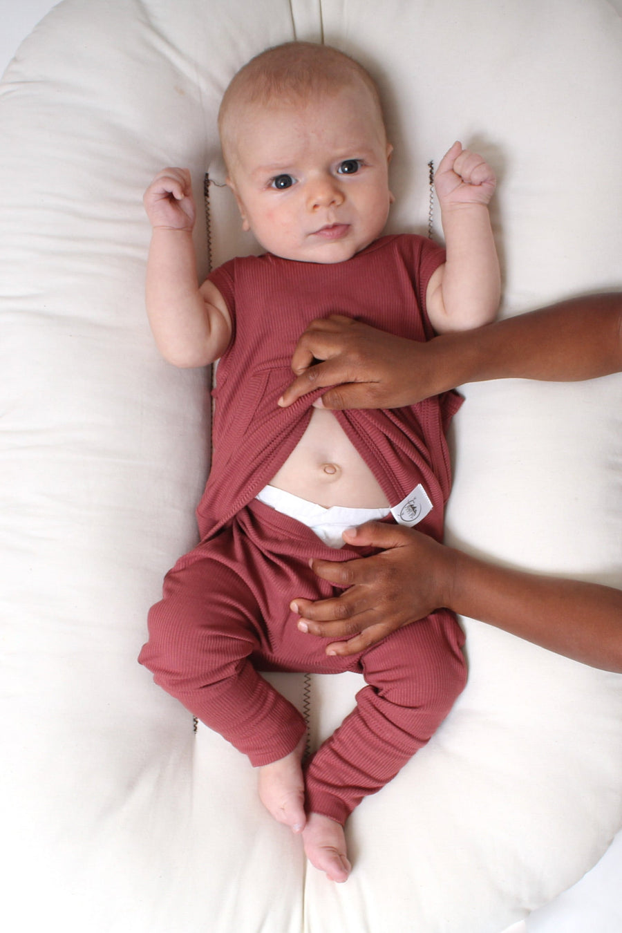 Front Opening Tank Romper in Memphis Rust | Ribbed Bamboo Viscose
