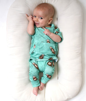 Front Opening Romper in Otters
