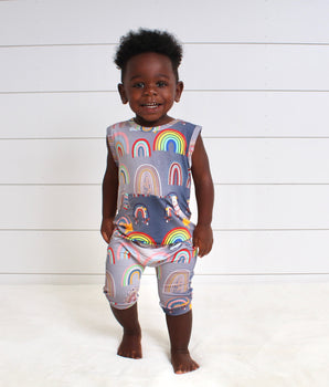 Front Opening Tank Shortie in Radiant Rainbow