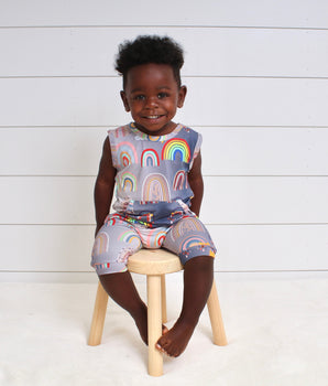 Front Opening Tank Shortie in Radiant Rainbow