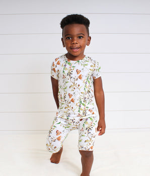 Front Opening Shortie Romper in Butterflies