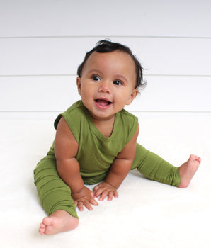 Front Opening Tank Romper in Olive My Heart