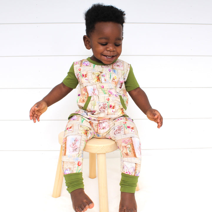 Front Opening Romper in Bunny Tales | Bamboo Viscose