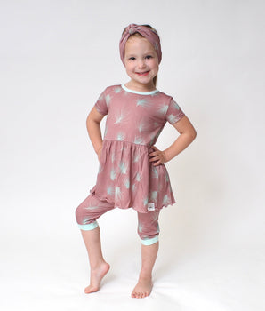 Front Opening Twirl Shortie Romper in Dandelions