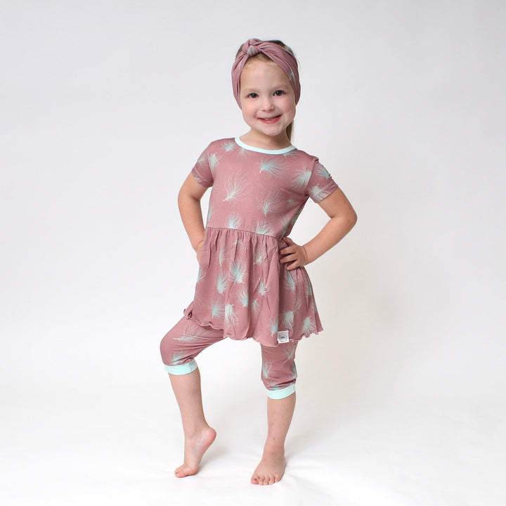 Front Opening Twirl Shortie Romper in Dandelions | Bamboo Viscose