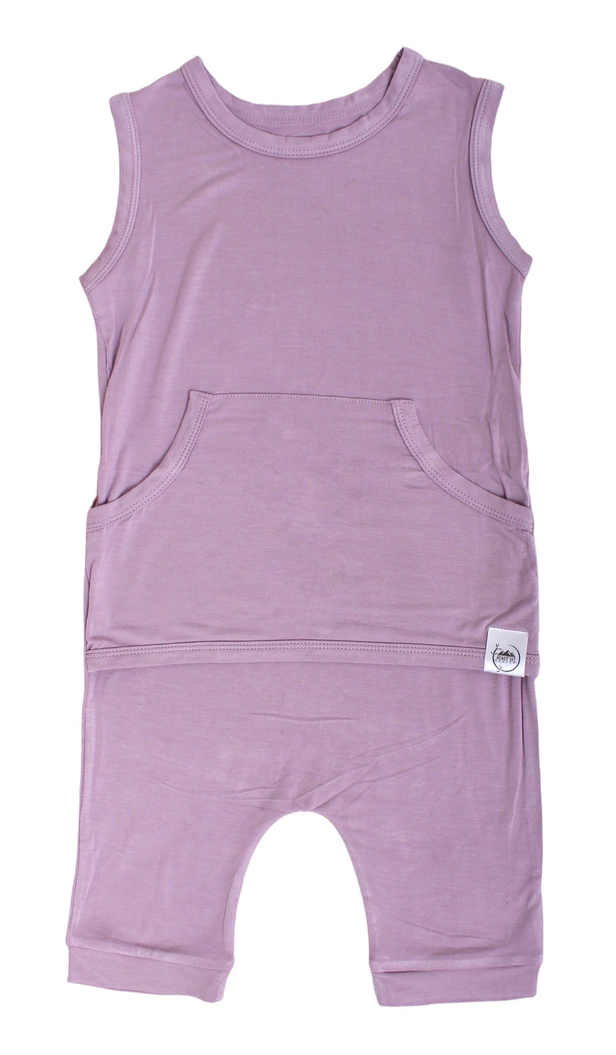 Front Opening Tank Shortie Romper in Blushing Lilac | Bamboo Viscose