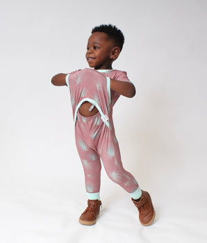 Change-A-Roo™ Front Opening Romper in Dandelions