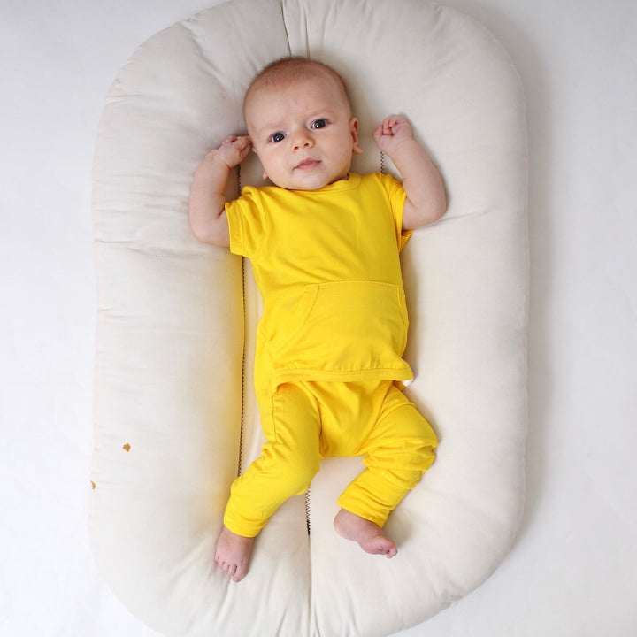 Front Opening Romper in Sunshine | Bamboo Viscose