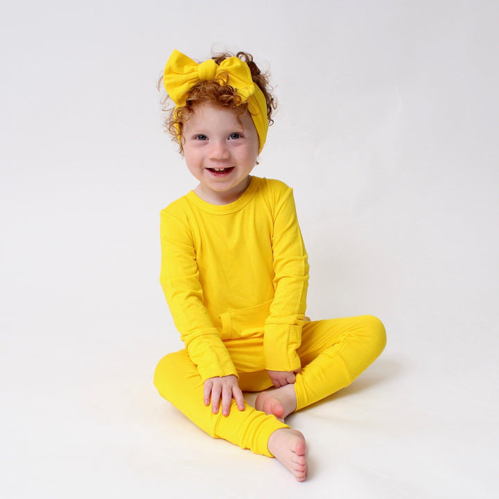 Front Opening Romper in Sunshine | Bamboo Viscose