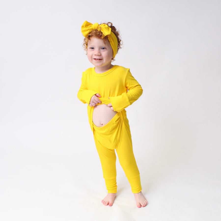 Front Opening Romper in Sunshine | Bamboo Viscose