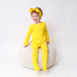 Front Opening Romper in Sunshine | Bamboo Viscose