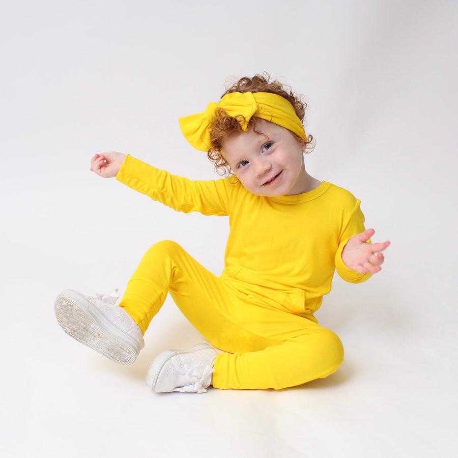 Front Opening Romper in Sunshine | Bamboo Viscose