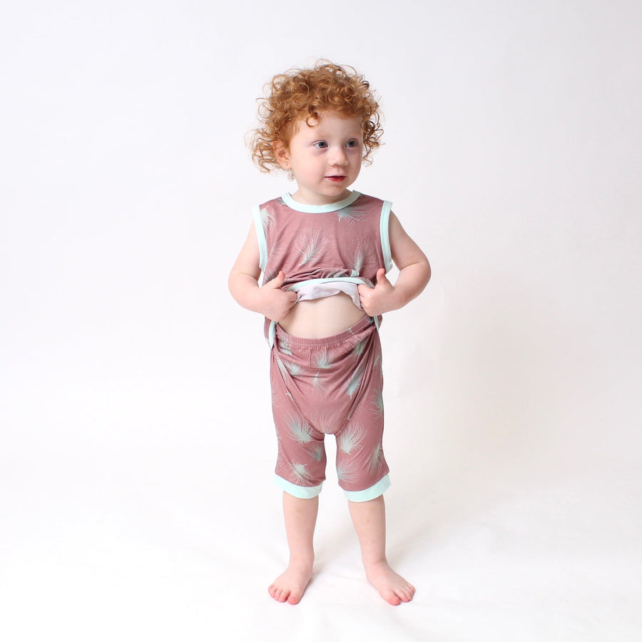 Front Opening Tank Shortie Romper in Dandelion | Bamboo Viscose