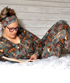 Women’s 2 pc Loungewear Set in Ugandan Safari
