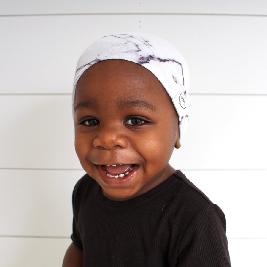 Beanie in Marbled Bianco | Bamboo Viscose