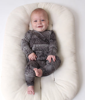 Front Opening Romper in Stormy | Bamboo Viscose