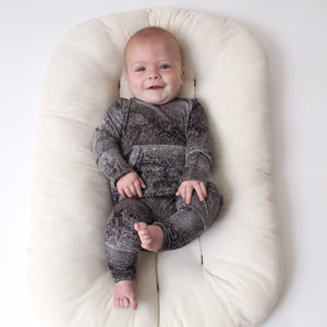 Front Opening Romper in Stormy | Bamboo Viscose