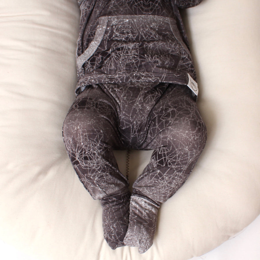 Front Opening Romper in Stormy | Bamboo Viscose