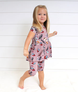 Front Opening Twirl Shortie Romper in Birds of a Feather