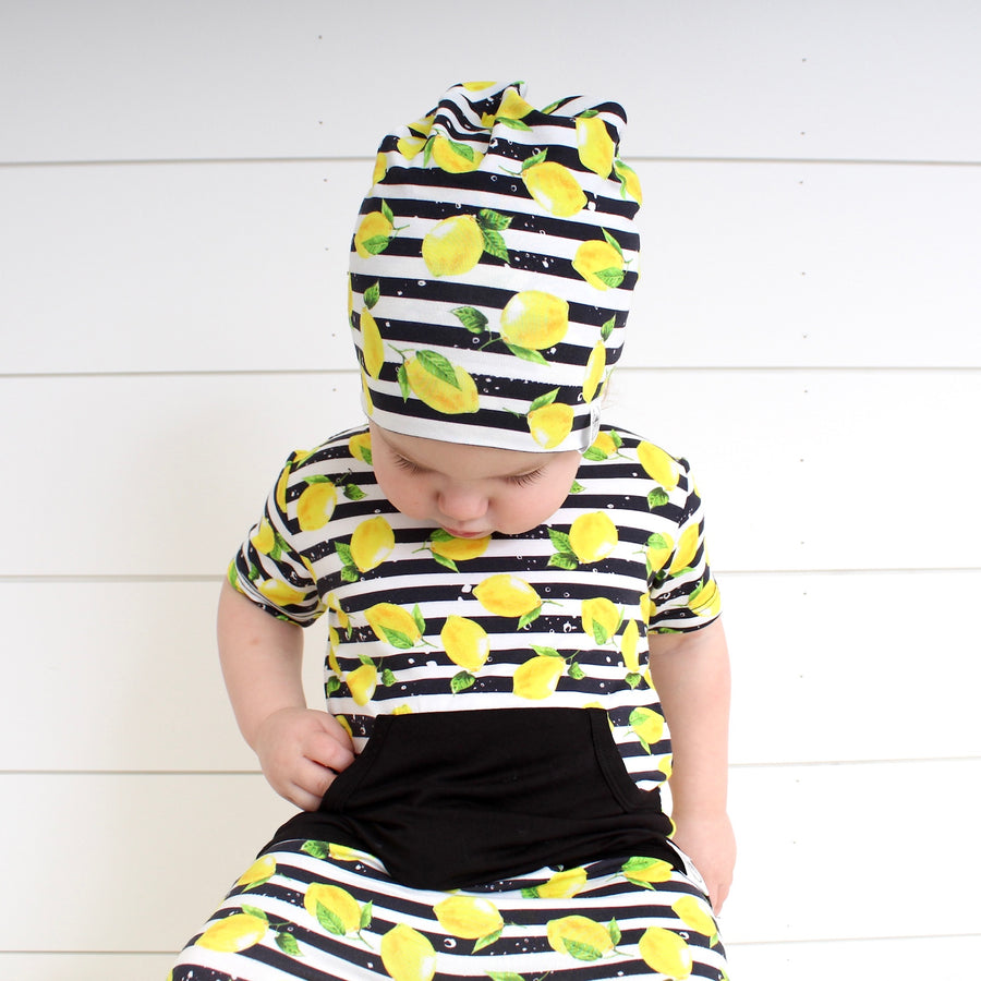 Beanie in Lemon Line | Bamboo Viscose