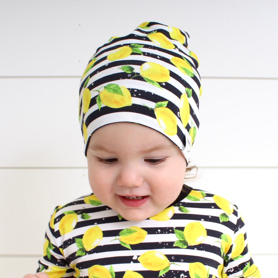Beanie in Lemon Line | Bamboo Viscose