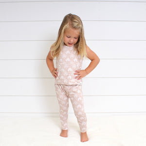 Front Opening Tank Romper in Tawny Rainbows | Bamboo Viscose