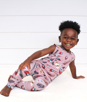 Front Opening Tank Romper in Birds of a Feather