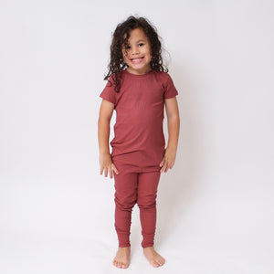2 pc Loungewear Set in Memphis Rust | Ribbed Bamboo Viscose