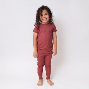 2 pc Loungewear Set in Memphis Rust | Ribbed Bamboo Viscose