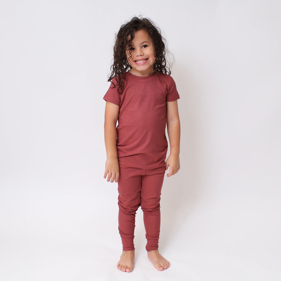 2 pc Loungewear Set in Memphis Rust | Ribbed Bamboo Viscose