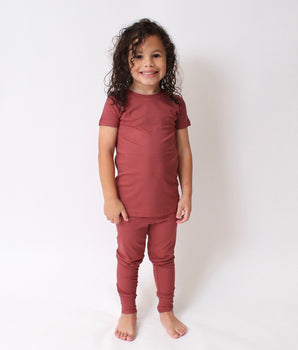2 pc Loungewear Set in Memphis Rust | Ribbed Bamboo Viscose