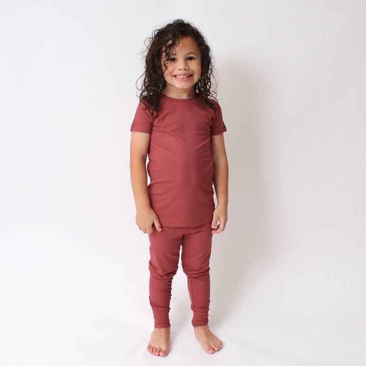 2 pc Loungewear Set in Memphis Rust | Ribbed Bamboo Viscose