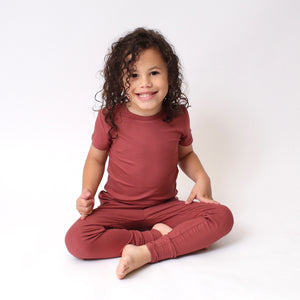 2 pc Loungewear Set in Memphis Rust | Ribbed Bamboo Viscose