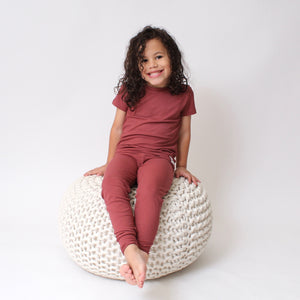 2 pc Loungewear Set in Memphis Rust | Ribbed Bamboo Viscose