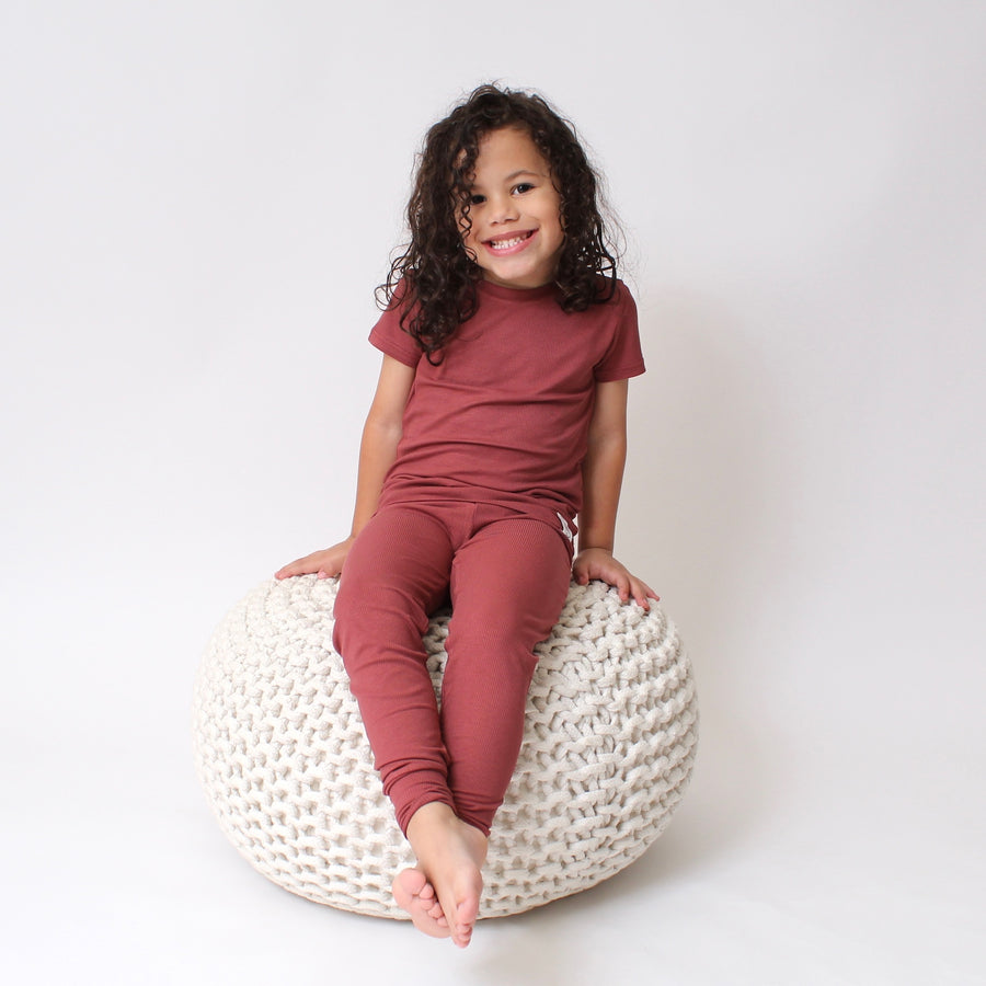 2 pc Loungewear Set in Memphis Rust | Ribbed Bamboo Viscose